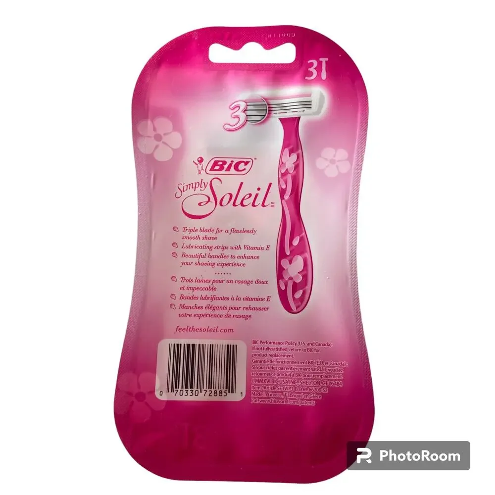 Bic Simply Soleil Razors 5 pkgs Smooth Shave Lubricating 3 Blades 3 Razors